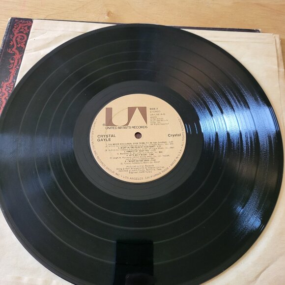CRYSTAL GAYLE Crystal LP 1976 United Artists Records UA-LA614-G Country Pop LP6 - Picture 6 of 9